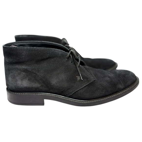 Tod’s Men’s Polacco Gomma Chukka Boots Size UK 11 US 10 Black Lace Up Ankle - Picture 5 of 14